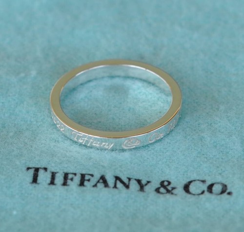 Anello Tiffany & Co. 727 Fifth Avenue New York banconote argento sterling misura 5 1 2 US