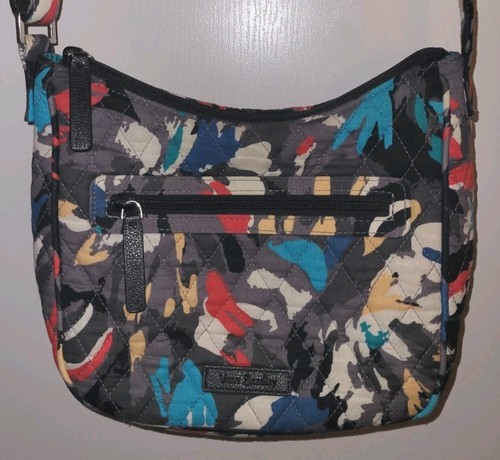 Vera Bradley Retired Splash Floral Quilted Cotton Crossbody Bag Purse *Great*