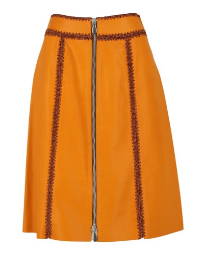 Gonna donna Bottega Veneta in pelle di vitello con zip