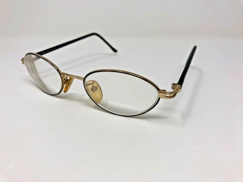 Fendi F503 49 19 130 Black Swirl Italy Eyeglasses Gold/Bl Full Rim Specs RJ09