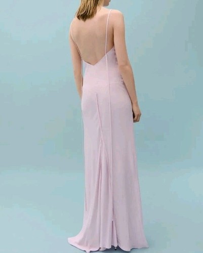 BNWT MANGO X VICTORIA BECKHAM PINK BACKLESS MAXI SLIP DRESS SIZE M UK 10 US 6