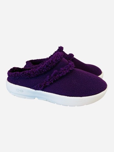 Oofos Oocoozie Mule Shoe Purple Amethyst Slip On Comfy Recovery Minimal Wear