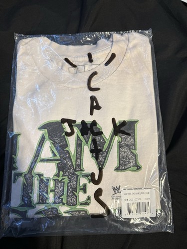 TRAVIS SCOTT CACTUS JACK Travis Scott WWE The Game Triple H Cactus Jack IN HAND MEDIUM AUTHENTIC SEALED