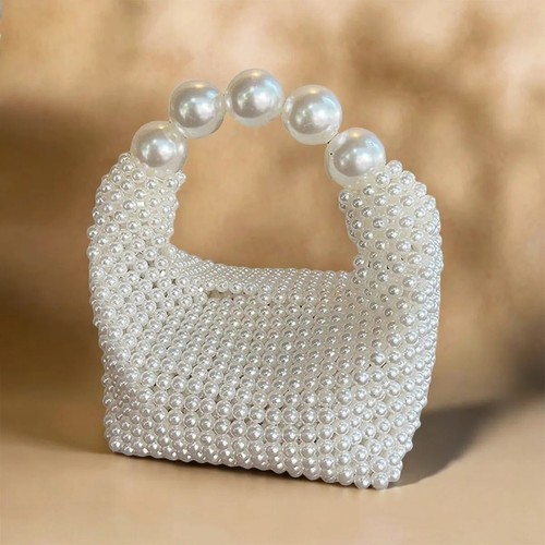 BORSA POCHETTE DONNA BIANCA PERLA FATTA A MANO  DIOR  TIKTOK BORSA VIRALE BORSA PERAL