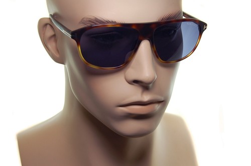 TOM FORD PRESCOTT Mens Sunglasses TF1027 56V Large Square BROWN HAVANA BLUE LENS
