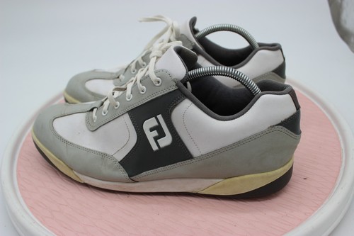 FootJoy FJ Greenjoys Spikeless Men's Sz 11.5M Golf Shoe 45332 White Grey Leather