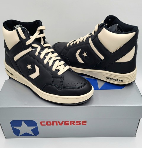 Converse Weapon Mid Leather Larry Bird Men's 11.5 Black Natural Ivory A04400C