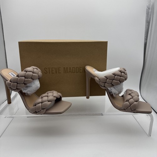 Sandali stiletto Steve Madden KENLEY Taupe Vegan in pelle punta quadrata mulo 10M