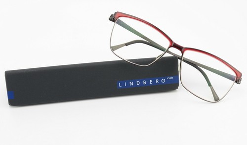 Lindberg Glasses Frame 9812 55 15 135 U9 Strip Titanium Acetate Wine Red Dark M