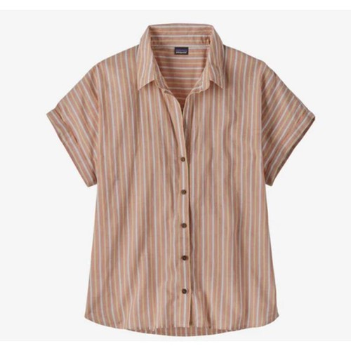 Patagonia Women's Lightweight A C button up Camp Shirt Top   Sz S  Striped Multi