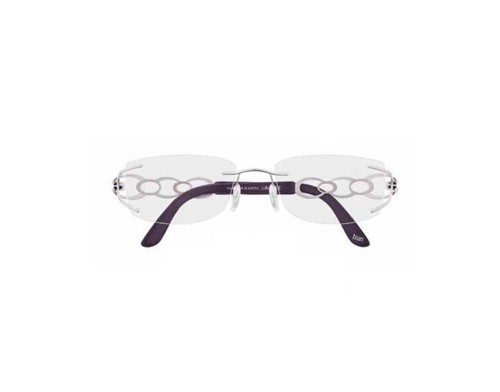 Silhouette Gol Circle 6735 6050 Purple/Silver Frame Women Eyeglasses