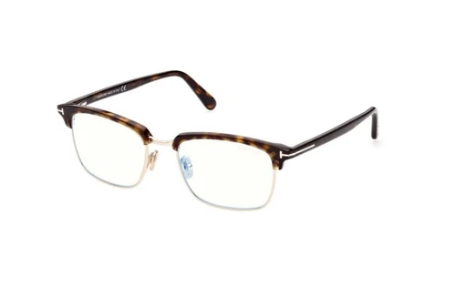 TOM FORD FT5801 B 052 Rose G Dark Havana Blue Block Demo Lens 54mm Eyeglasses