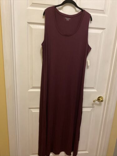 Amazon Essentials Womens Long Maxi Jersey Dress Size XXL Wine Sleeveless