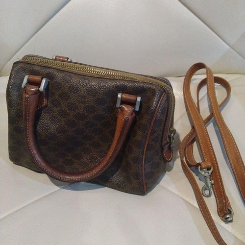 Celine Mini Boston Bag Macadam Handbag Edizione Limitata Vintage USATA dal Giappone.