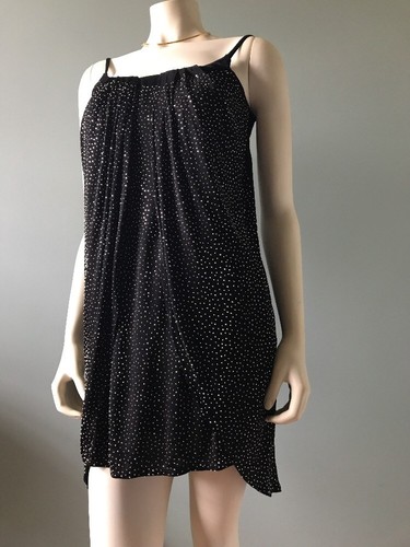 Abito da ballo nero VERSACE H&M con borchie dorate taglia US 2 NUOVO