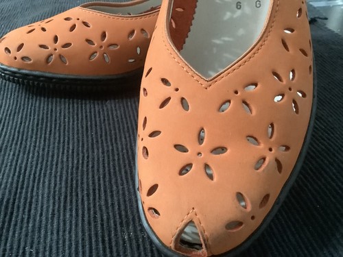 ARA SHOES Jenny By Ara Brunt Orange Low Heel Comfort Shoes Size 8 New