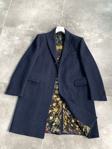 RARE Men's ETRO MILANO Designer Long Wool Trench Coat Mac Jacket EU 52 UK 42 L