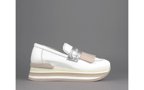 NAKED WOLFE JANET SPORT NEW Leather Loafer Sneaker Shoes White Nude Size 39 9 NIB NEW $370