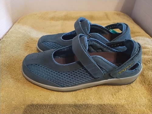 Orthofeet 898 Sanibell Women's Teal Blue Mary Jane Comfort Shoes Size 8 M
