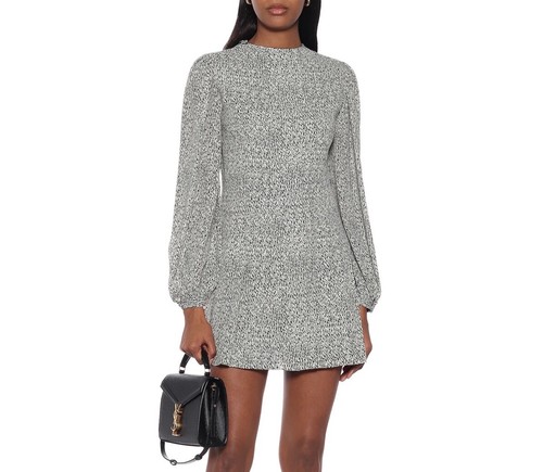 SAINT LAURENT (YSL) Abito Saint Laurent in crepe dipinto zebrato  MRSP $1490