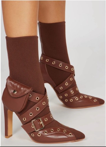 FASHION NOVA SHOES Fashion Nova Baddie On The Move Booties Chocolate Size 11
