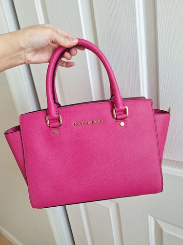 Borsa Michael Kors Medium Selma in pelle lampone nuova con etichette * senza uscita * $ 298