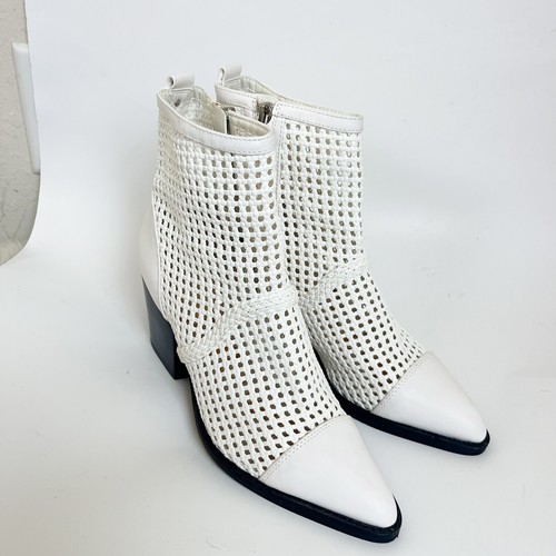 Sam Edelman Elita White Perforated Ankle Bootie Size 7