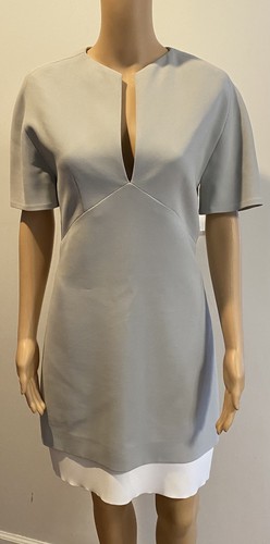 Abito tubino BALENCIAGA tortora spacco scollo a V TG 38