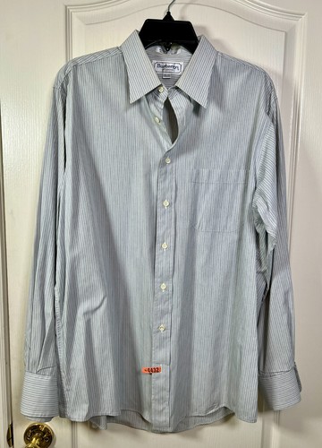 Camicia elegante vintage Burberrys of London a righe 100% cotone 16 5 34 made in USA
