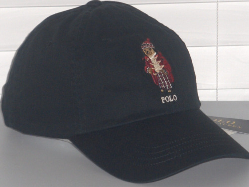 POLO RALPH LAUREN Men's Holiday Polo Bear Baseball Ball Cap Hat, BLACK, nwt