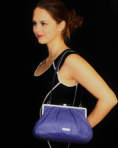 BEAU STUDDED KATE SPADE Bow Terrace Handbag bluebell leather shoulder bag blue
