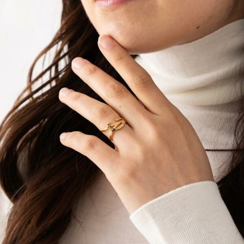 SALE Saint Laurent Paris 670468 Y1500 8030 Ring Gold Women's Size 5  6 Brass NEW