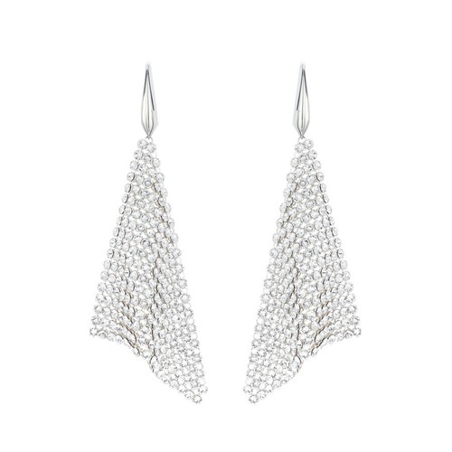 Cristalli di Swarovski  orecchini a rete  maglia bianca  orecchini FIT bianco scintillante