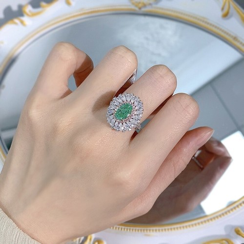 Paraiba 925 Sterling Silver Ring Birthstone Ring Emerald Ring   R566