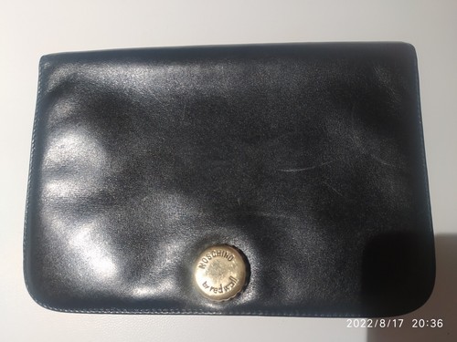 Pochette MOSCHINO by REDWALL in pelle nera. Vintage