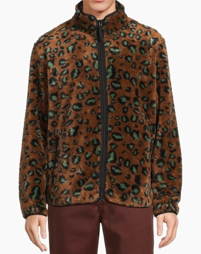 Carhartt WIP Work In Progress Jebson Leopard Camo Fleece Jacket Size Large