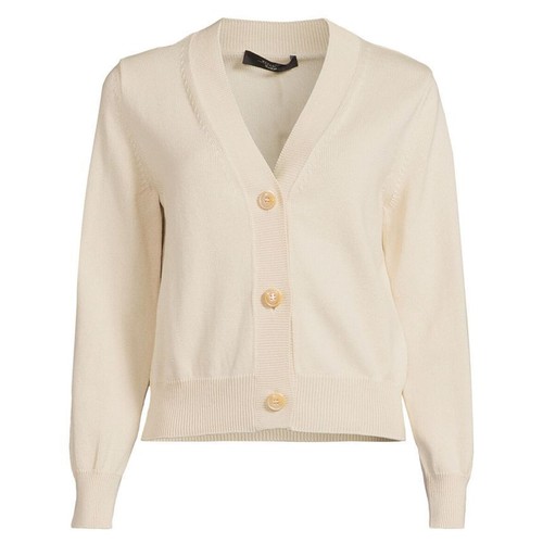 MAX MARA Cardigan MaxMara scollo a V ecrù 2425346061 001 119577549