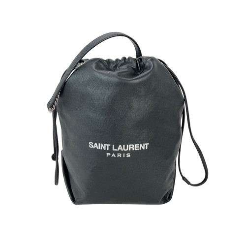 SAINT LAURENT (YSL) Saint Laurent Borsa a secchiello donna in pelle di agnello orsacchiotto con coulisse nera taglia unica