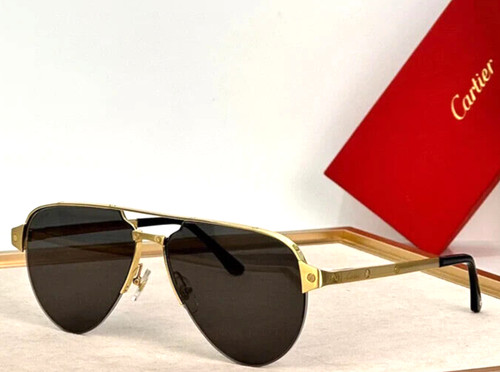 CARTIER SANTOS CT0386S 005 GOLD/BR G FLASH LENS AUTHENTIC EYEGLASSES 60 15