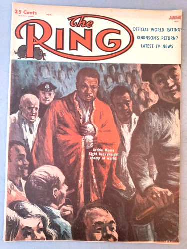 The Ring Magazine Jan 1955 Archie Moore Cover Light Heavy MCM Ads Pics Boxing