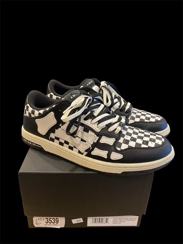 AMIRI SNEAKERS 6118) Amiri Skeleton Low Top Checkered Sneakers Black White EUR 44 US 10 Men