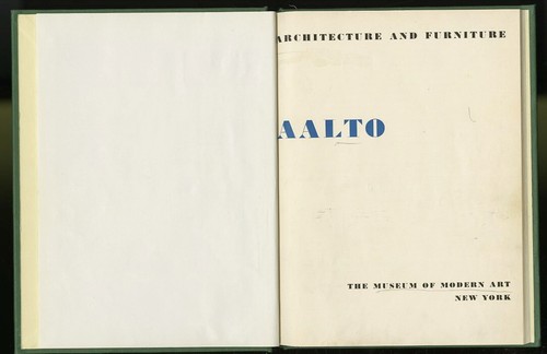 1938 Museum of Modern Art ALVAR AALTO: ARCHITECTURE + FURNITURE Design HC Book