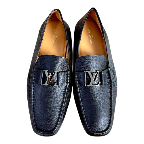 NEW LOUIS VUITTON Monte Carlo Black Leather Dress Shoes Loafers UK 12 / US 13