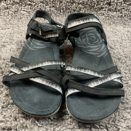 Sandali Merrell Terran 3 Cush Lattice donna taglia 8 neri spiaggia outdoor con cinturino