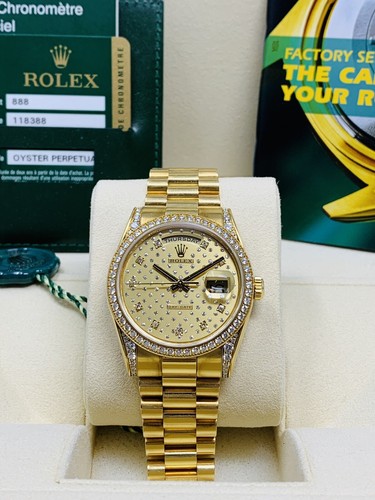 Rolex Day Date President Factory Diamond Dial  Bezel  & Lugs Ref. 118388