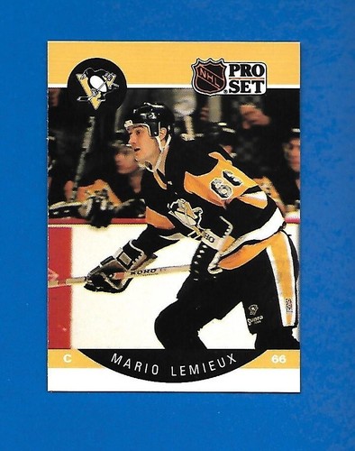 #236 MARIO LEMIEUX ERROR REVERSED BACK 1990 91 PRO SET PENGUINS NHL HOCKEY CARD