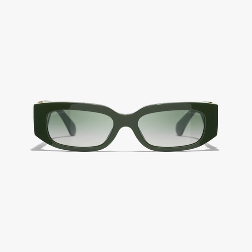 CHANEL EYEWEAR Chanel Khaki & Green Oval Sunglasses CHANEL 5544 53mm New w Box Men Women Unisex