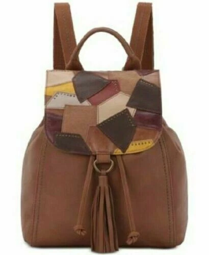 The Sak Backpack Leather Patchwork Brown Camel Convertible Large