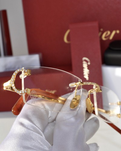 CARTIER GLASSES Cartier rimless Custom Diamondsunglasses glasses BIGC decor Piccadilly P.Smoke