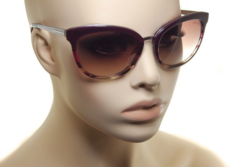 TOM FORD EMMA TF461 71F Womens Large CAT EYE Sunglasses BORDEAUX RED GUNMETAL